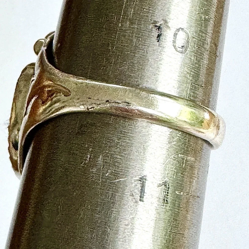 Mens Turquoise Navajo‎ Band Sz 10.5 Coral Two Stone Ring 21mm Signed ML Native